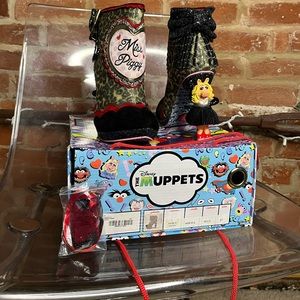 Irregular Choice Fierce Piggy Heels Embellished Boots US 6.5 (EU 37)